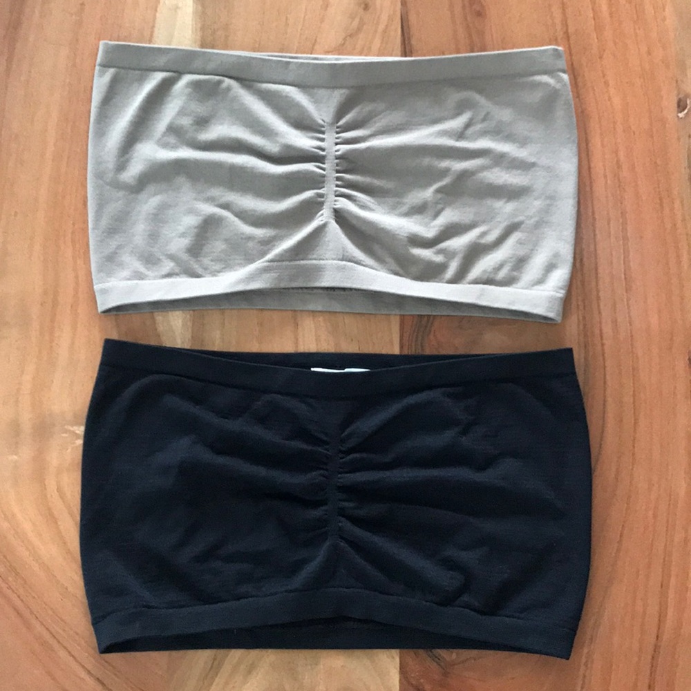NWOT two bandeaus - tan and black